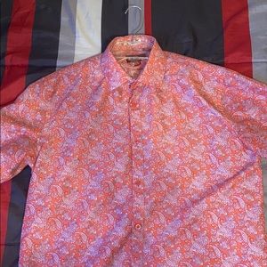 Pink Floral Designed Dress Shirt
